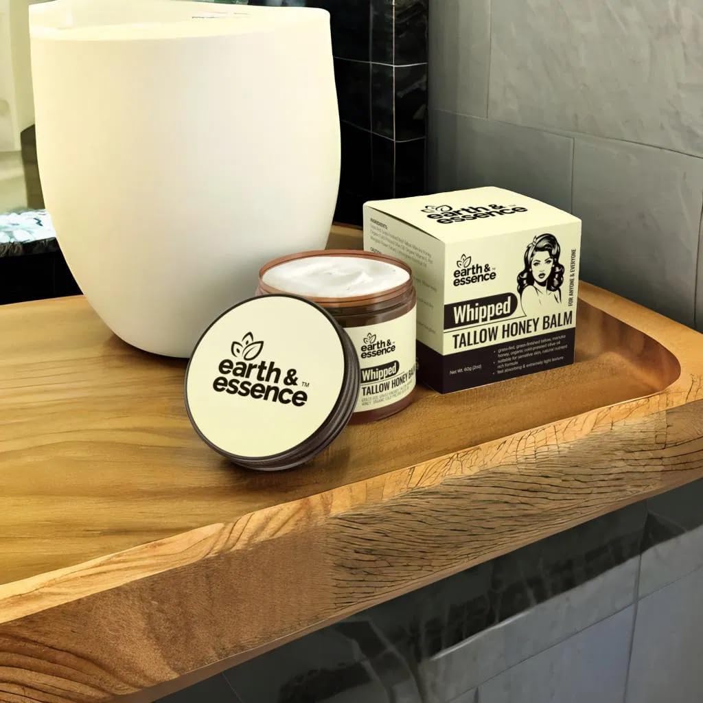 Earth & Essence Whipped Organic Grass-Fed Beef Tallow Honey Balm