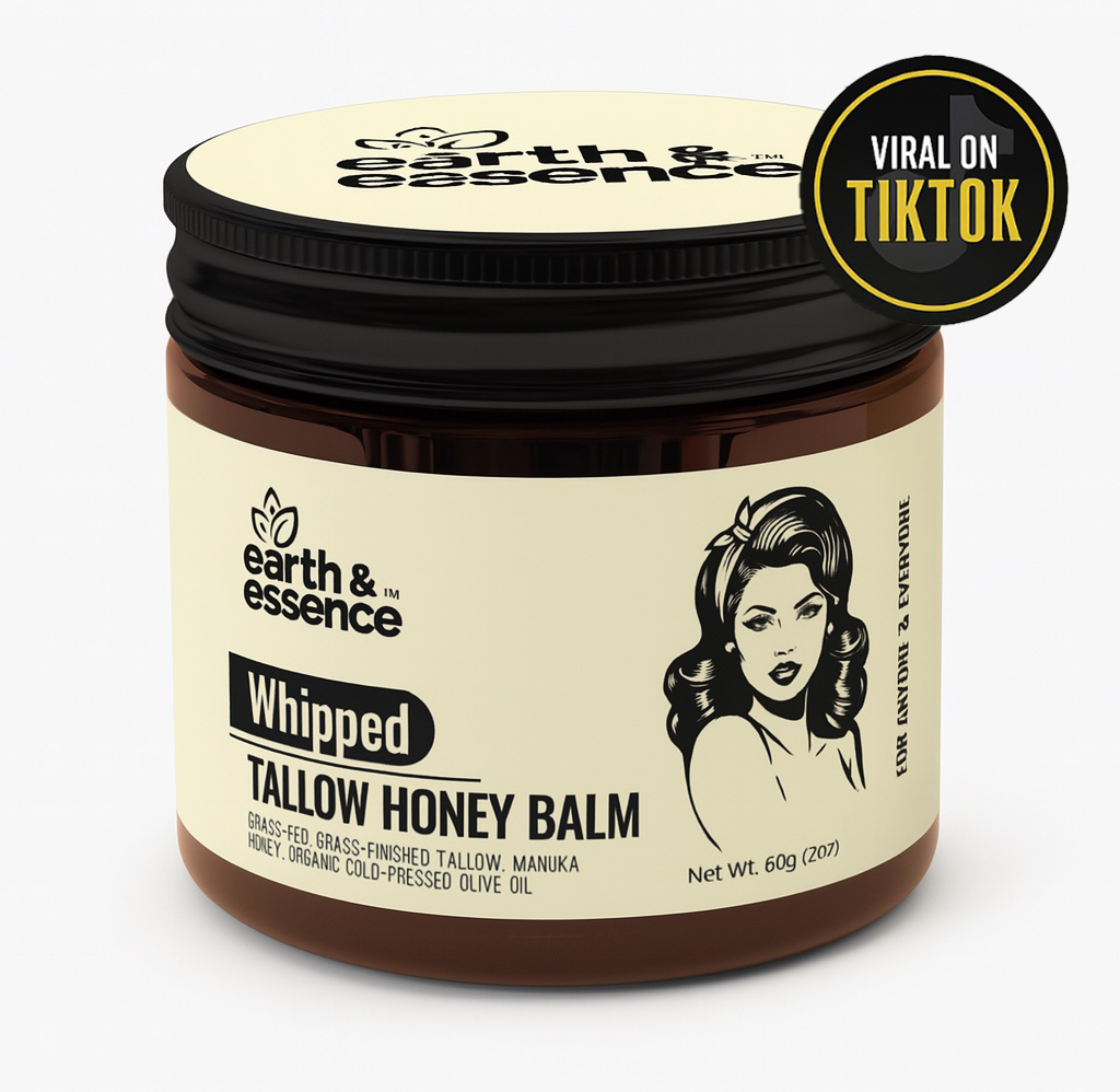 Earth & Essence Whipped Organic Grass-Fed Beef Tallow Honey Balm