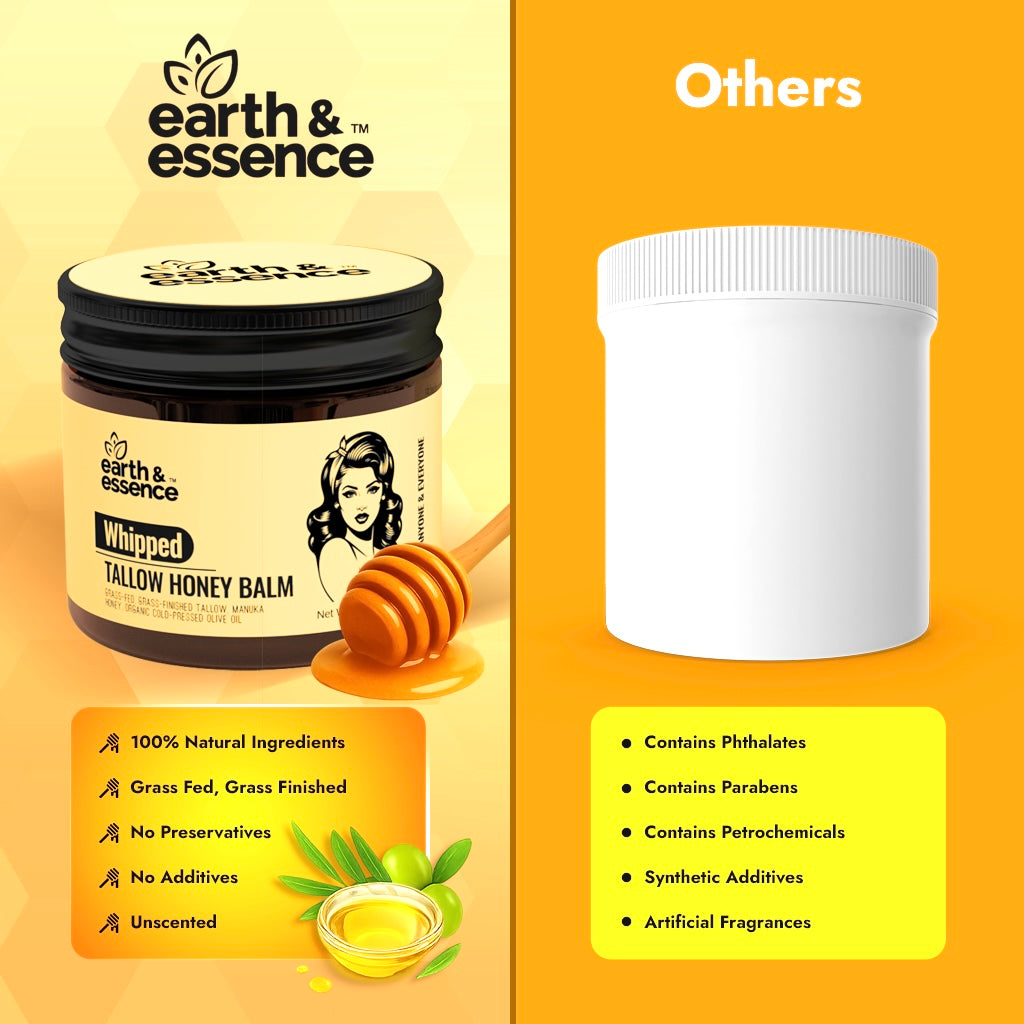 Earth & Essence Whipped Organic Grass-Fed Beef Tallow Honey Balm