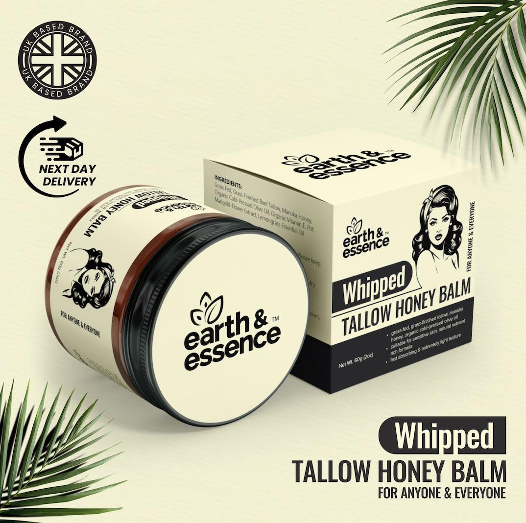 Earth & Essence Whipped Organic Grass-Fed Beef Tallow Honey Balm