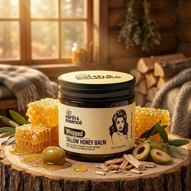 Earth & Essence Whipped Organic Grass-Fed Beef Tallow Honey Balm